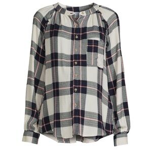 Women's Maternity Button Front Shirt with Long Sleeves